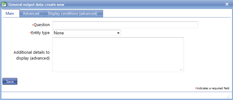 Item Type - General output data