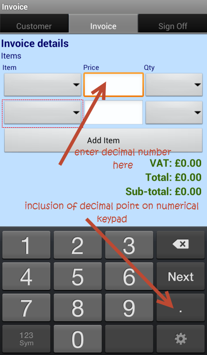 ItemType - Number(Decimal)