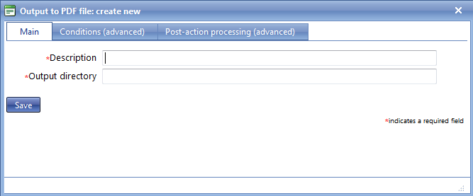 Output to PDF file